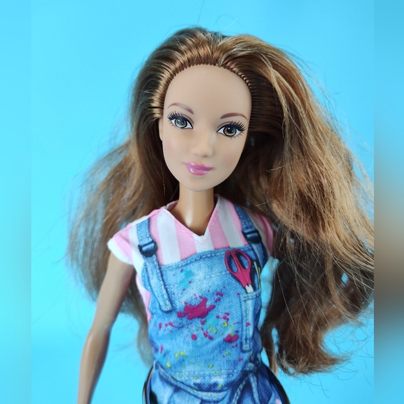 Mattel 2015 Summer Doll Kayla Face Red Hair Brown Eyes Redressed Artist Outfit - Picture 4 of 12